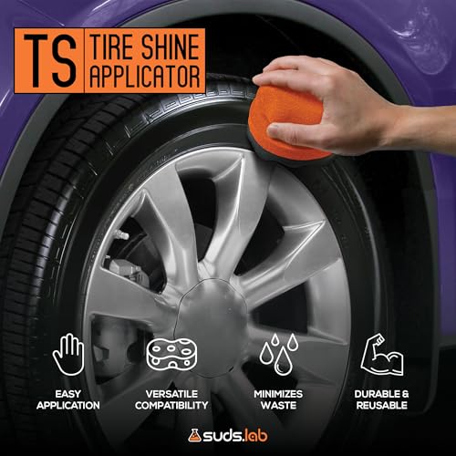 Image of Suds Lab TS Tire Shine Applicator - Reusable Foam Applicator for Tire Treatments - Use with Tire Gel, Tire Shine, Tire Wet, Tire Balm, and More!