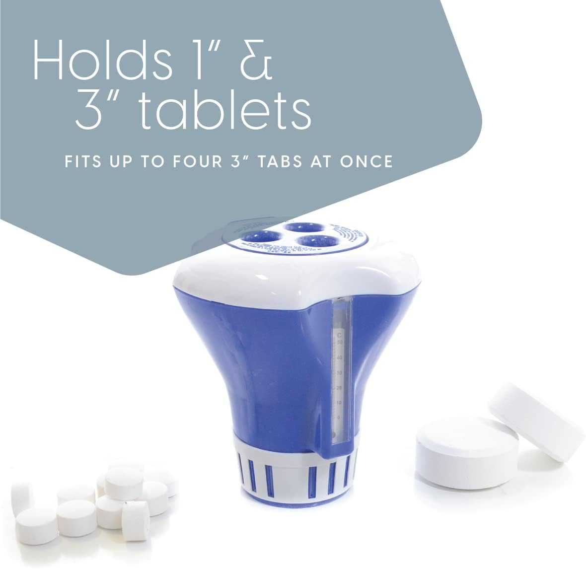 MILLIARD Chlorine Floater, Floating Chlorine Dispenser with Thermometer
