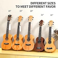 AODSK Ukulélé soprano pour débutants – Kit pour enfants et adultes – Sapele – 53,3 cm – Ukalélé hawaïen – Avec sac de… - Les Beatles, Paul McCartney, John Lennon, RIngo Starr, George Harrison AODSK Ukulélé soprano pour débutants - Kit pour enfants et adultes - Sapele - 53,3 cm - Ukalélé hawaïen - Avec sac de… – Image 3