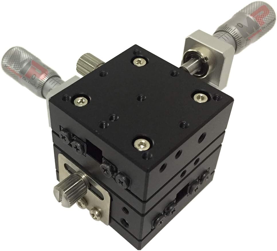 Manual XY Linear Stage, MPositioning T30XY-6C Precision XY Translation Stage 6 mm Travel in 2-Axis 30 x 30 mm Platform Size