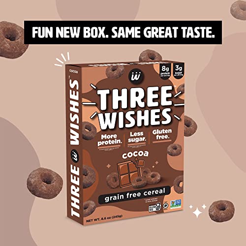 Protein And Gluten-Free Breakfast Cereal By Three Wishes - Cocoa, 6 Pack - High Protein And Low Sugar Snack - Vegan, Kosher, Grain-Free And Dairy-Free - Non-Gmo #TOP1