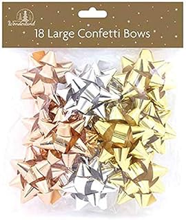 18 Large Gift Bows, Silver, Gold and Rose Gold Bows for Christmas