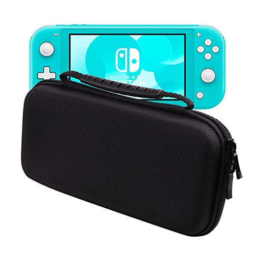 HAO HONG Nintendo Switch Lite Travel Carrying Case Holds 8 Video Game Cards, 2 Joy-Con Controllers | Water, Scratch, Dust and Shock Proof Protective Storage(New Version Black)