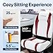 VIVOHOME Folding High Back Boat Seats 2 Pack, Waterproof Boat Captain Chairs, 4 Mounting Screws Included, White and Red