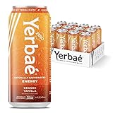 Yerbae Energy Beverage - Orange Vanilla, 0 Sugar, 0 Calories, 0 Carbs, Energized by Yerba Mate, Plan