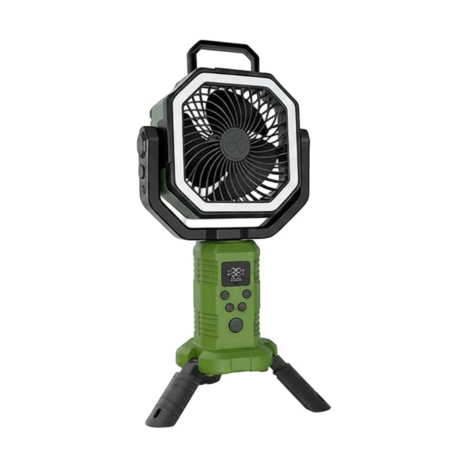 Foldable Tripod Base Oscillating Camping Fan Emergency Use Portable Camping Fan Auto Oscillation Adjustable Height, Army Green|Tripods-image-19