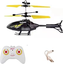 Toy Plastic Helicopterr Remote Control Heli for 6 + Years Boys Indoor and Outdoor Helicopteer, Palm Sensing Helicopterr with led Lights (Pack of 1)(b-Yellow)
