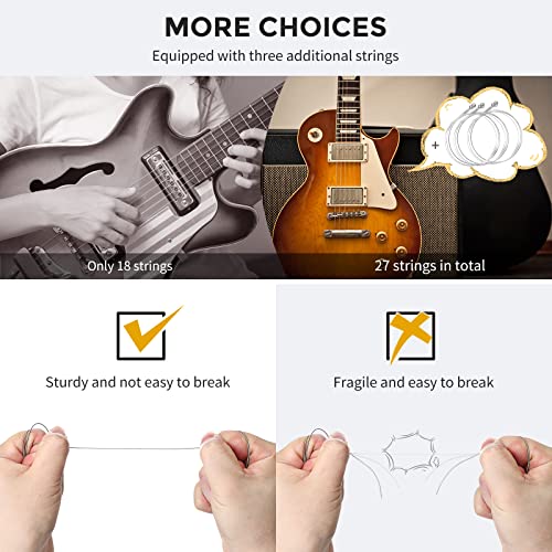 Asmuse Guitar Strings 3 Packs Of Professional Electric Guitar Strings Nickel Alloy Wound Strings Light/Medium 09-42 Gauge #TOP5