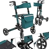dreirad rollator mit sitz Die praktische Einkaufs-Tasche des Rollators bringt mit 13 Liter genug Stauraum für einen Einkauf mit.