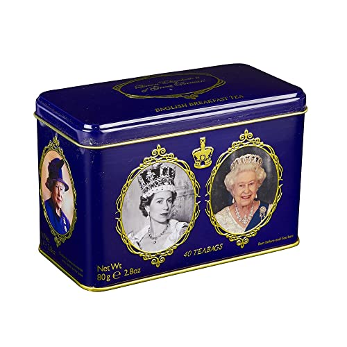 Queen Elizabeth Ii Tea Tin With 40 English Breakfast Teabags #TOP2