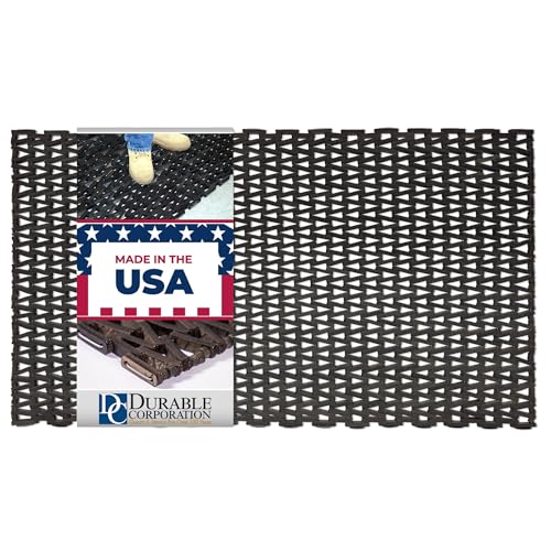 Durable Durite Recycled Tire-Link Outdoor Entrance Mat, Herringbone Weave, 36"