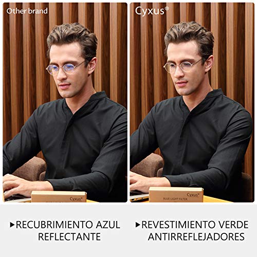 Cyxus Óculos anti luz azul,Armações de óculos para computador para homens e mulheres,oculos redondos