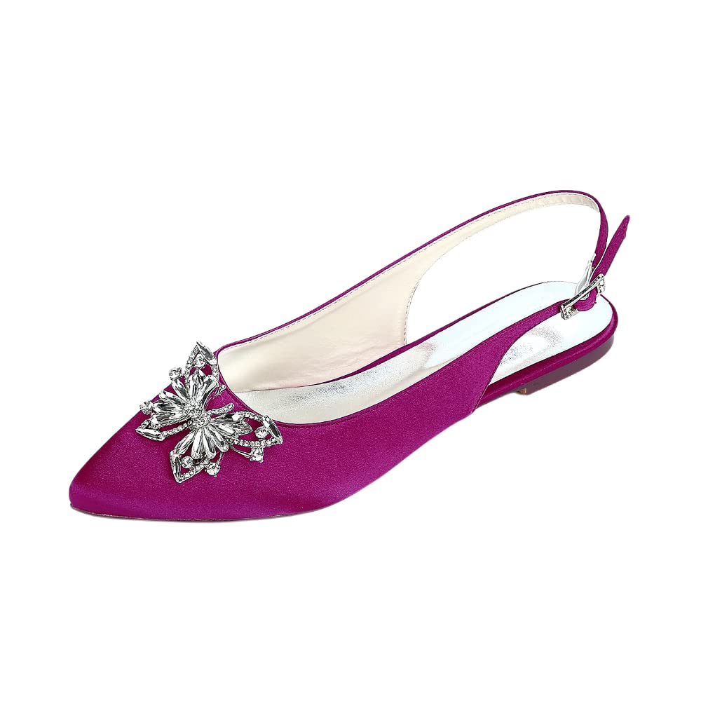 Chaussures plates à strass d'une finition irréprochable au fini violet satiné - 3