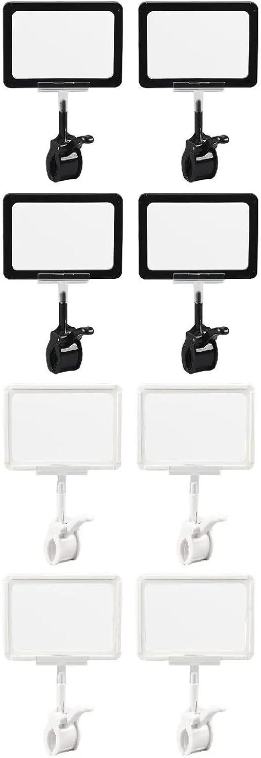Price Tag Holder 15Pcs Reusable Rotatable Swivel Sign Holder Clips for Price Tags Menu Displays for Retail Stores, Supermarkets and Trade Shows(Black)