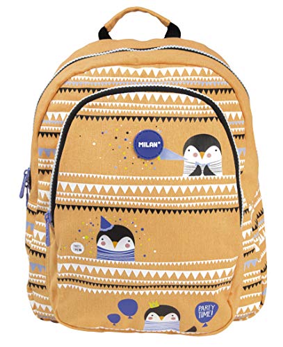 MILAN Mochila Escolar Pequeña Party Time Naranja Infantil  33 cm