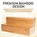 Bambusi 2-Tier Step Spice Rack Organizer with Drawer - Bamboo Tea Box and Cabinet Shelf Organizer