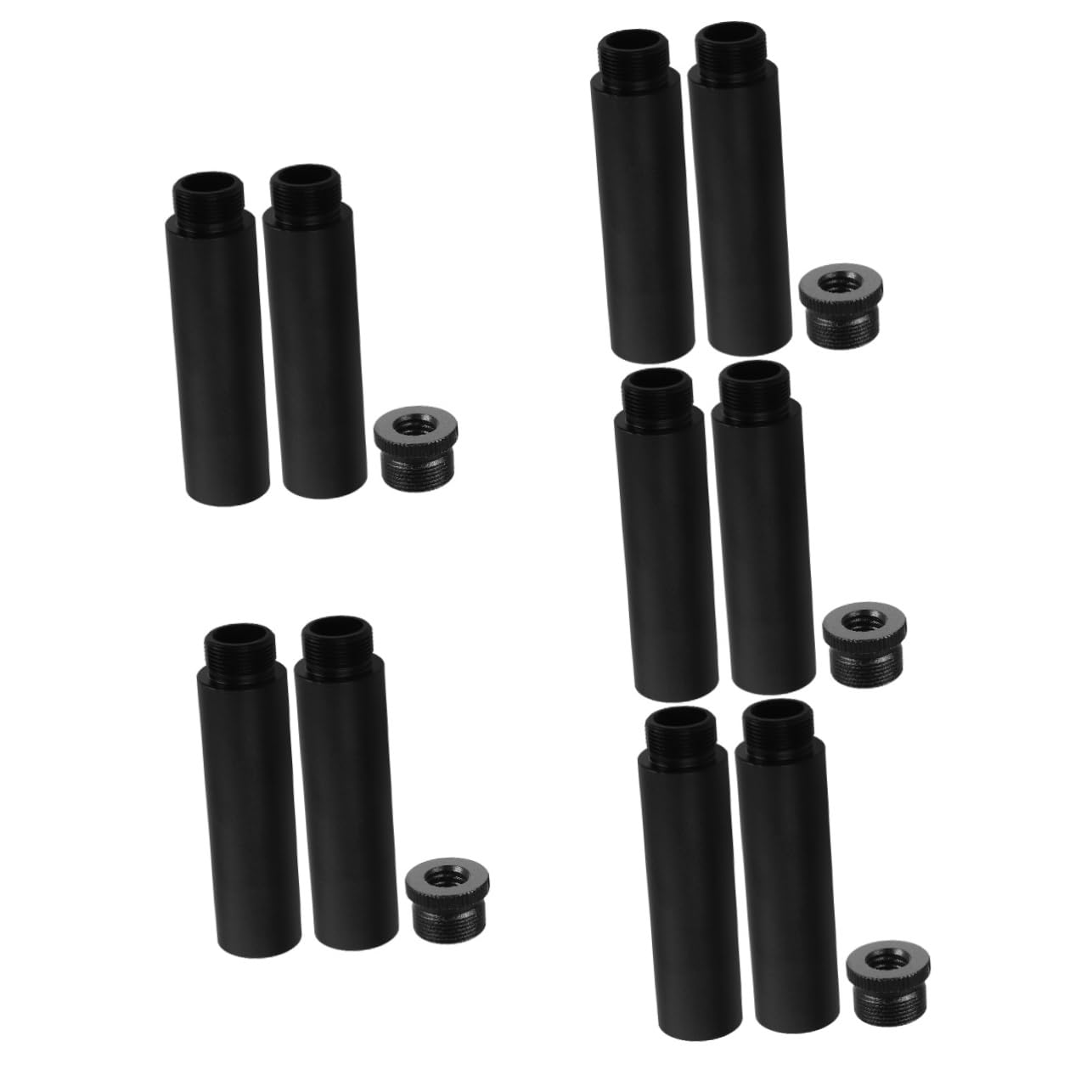 Angoily 5sätze Microphone Extension Rod Mit Adapter Für Tischmikrofonständer Robuste Aluminiumlegierung Einfache Installation Für Streaming Und Studioaufnahmen