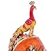 QIFU Hand Painted Orange Peacock Style Easter Egg Enamel Trinket Box Unique Gift for Family