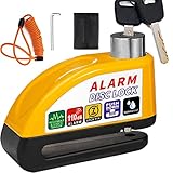 🛵Antirrobo con Alarma 110dB：La alarma de bloqueo de motocicleta de hasta 110 decibeles se activará automáticamente al detectar cualquier vibración o impacto.para proteger eficazmente tu propiedad y ahuyenta a los ladrones. Con un dispositivo de alarma sensible protege sus motos o motos,queridas mientras estaciona afuera o en casa.