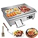 PROMOTOR 22" Electric Countertop Flat Top Griddle 3000W 110V Non-Stick Commercial Restaurant Teppanyaki Grill Stainless Steel Adjustable Temperature Control 50~300℃ PROMOTOR 22" Electric Countertop Flat Top Griddle 3000W 110V Non-Stick Commercial Restaurant Teppanyaki Grill Stainless Steel Adjustable Temperature Control 50~300℃