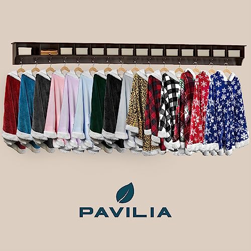 Pavilia Angel Wrap Hooded Blanket, Sherpa Lined Wearable Blanket Women, Cozy Poncho Wrap Throw For Adult, Plush Warm Cape Shawl With Pockets Hood, Gift For Wife Mother, Emerald Green #TOP5