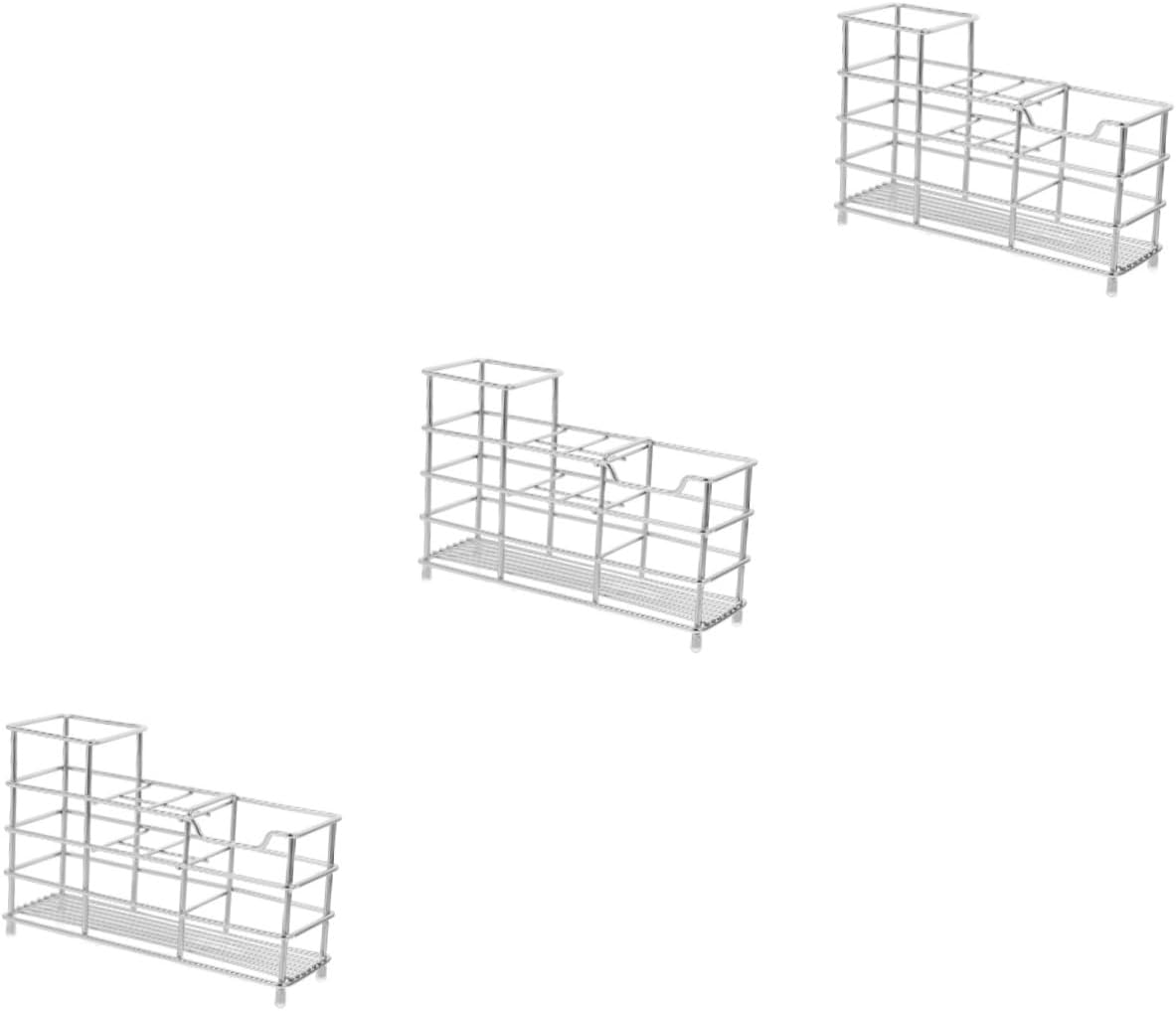 Cabilock 3pcs Toothbrush Draining Holder Multi-Functional Bathroom Organizer for Toothpaste and Brushes Elegant Design for Home Decor and Smooth Edges