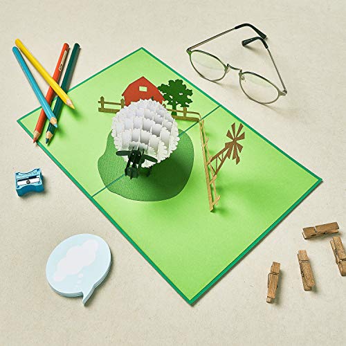 Image of Rykamia Pop Up Sheep Birthday Card, 6x7.8 in, Blank Envelope Included, Suitable for Any Occasion