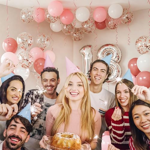 Image of SpecialYou.in Rubber Birthday Decoration Kit For Girls With Pastel Red, Pink & White Balloons For Decoration, 18 Birthday Decoration Items, Pinterest Finds Aesthetic Birthday Decor - 74 Pcs