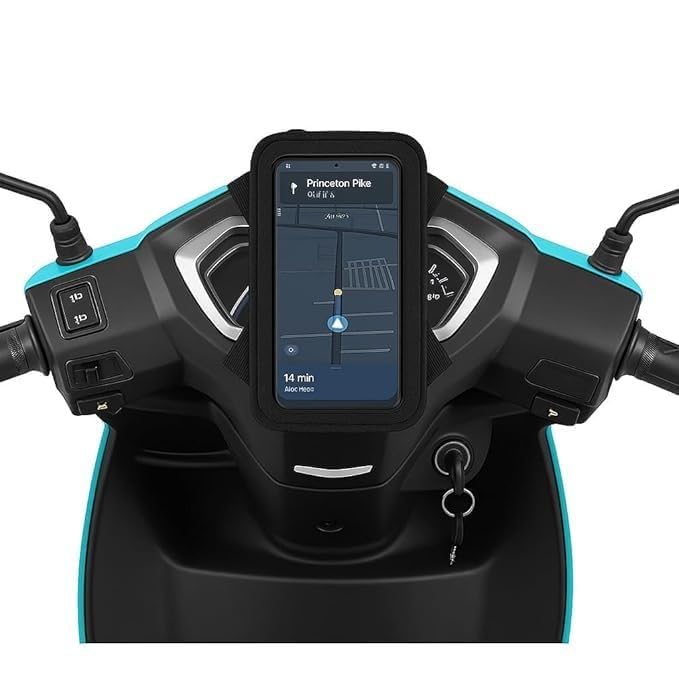 Mobile Holder for Scooty - Universal Fit | Activa Mobile Holder for Scooter | Water-Resistant Pouch Smoky Black pcs 1-image-45
