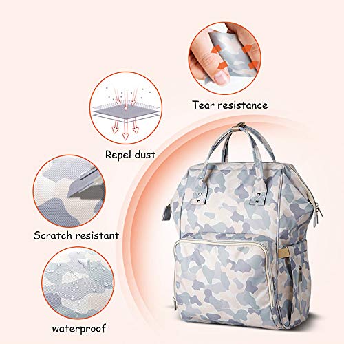 Sac à dos à langer de grande capacité imperméable avec compartiment isotherme pour bébé