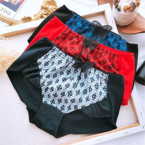 Culottes en coton respirant lot de 3 lingerie grande taille anti-irritation à volants
