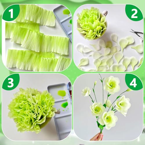 8 rolos de papel crepe, branco, verde-oliva, Natal, verde, Natal, papel verde, bandejas, para aniver