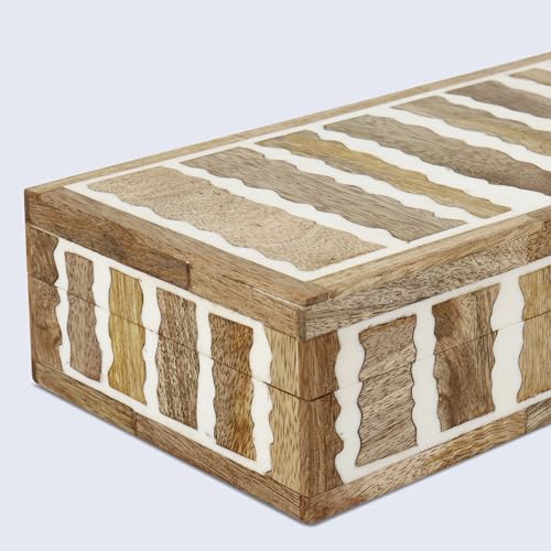 Image of Handicrafts Home 10x4.5x2.5 Decorative Box Handmade Storage Organizer Boxes with Lids Keepsake Gift Trinket Box Display Box, Kept Safari