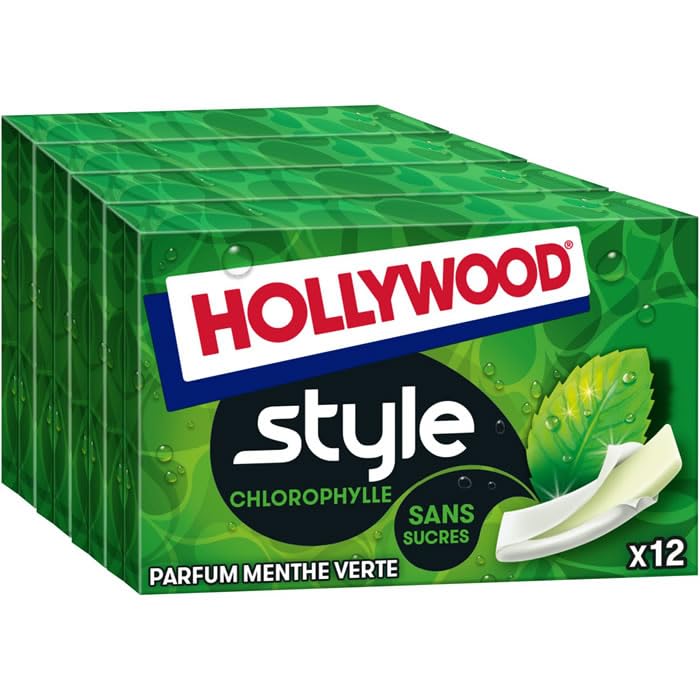 Chicle con menta verde y clorofila sin azúcares,4 x 23 g