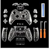 DeHasion Replacement Matte Controller Full Housing Shell Full Set Faceplates Buttons for Xbox One Controller with The 3.5 mm Headset Jack Xbox One Controller Shell Kit with 3.5 Port (Clear)