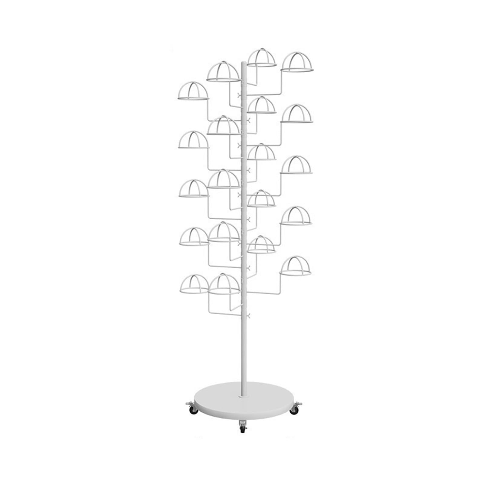 Clothing Rack Multi-Tier Hat Rack for Clothing Store, Display Stand with Storage Organizer(White,Large)