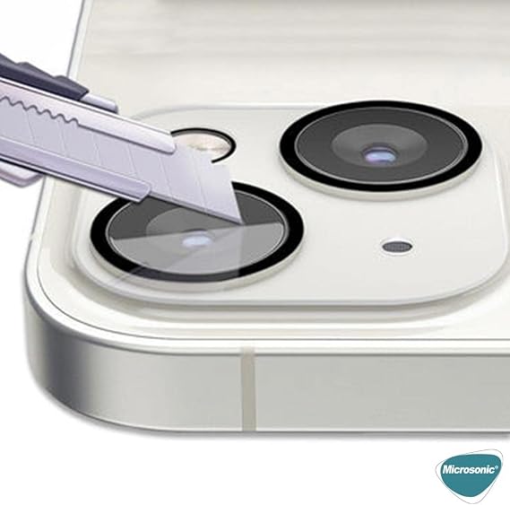 Microsonic Apple iPhone 14 Kamera Lens Koruma Camı [iPhone 14 ile Uyumlu Ekran Koruyucu]