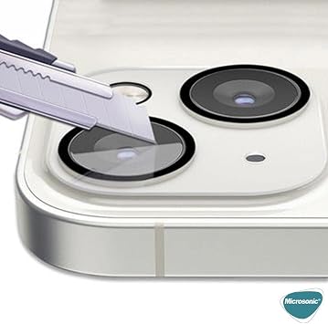 Microsonic Apple iPhone 14 Kamera Lens Koruma Camı [iPhone 14 ile Uyumlu Ekran Koruyucu]