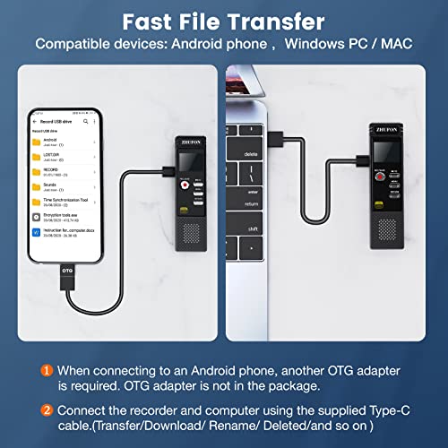72Gb Digital Voice Recorder - Color Display |1536Kbps | 5148H Rec Capacity, Voice Activated Recorder With Playback For Lectures Meetings, Audio Recorder With Noise Reduction | Auto Rec/Save #TOP5
