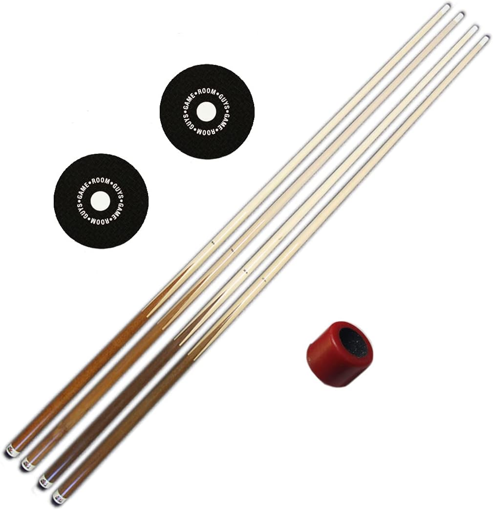 Billiard Pool Maple Cue Kit - 4 Sticks 18-21 OZ, 2 Spots, 1 Shaper