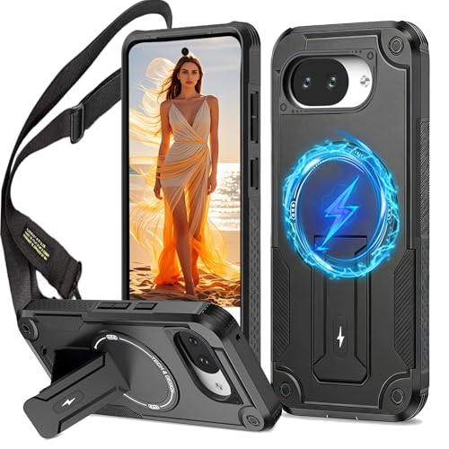 CCSmall for Google Pixel 10A Crossbody Case for Men, Military Grade Protection Armor Case with Folding Kickstand Adjustable Lanyard Strap Phone Cover for Pixel 10a DJ Black by CCSmall - Used condition - CA$7.56