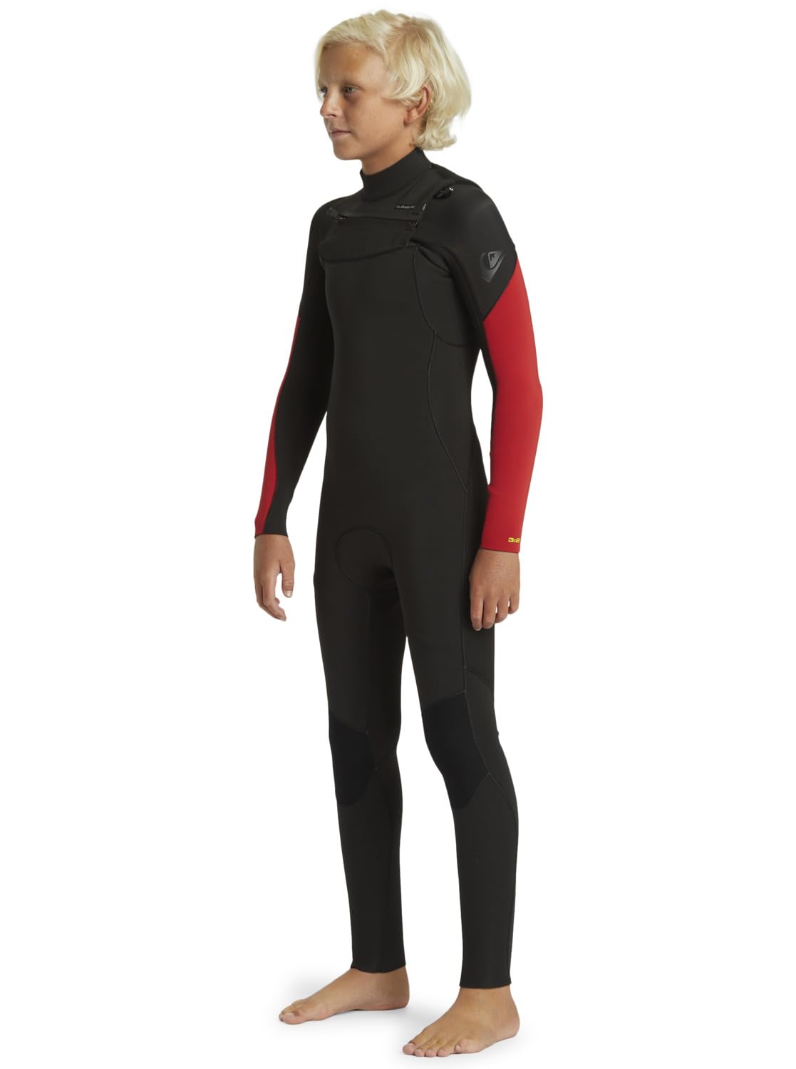 Quiksilver 3/2mm Everyday Sessions - Traje de Surf con Cremallera en el Pecho - Niños 8-16 - Rojo.
