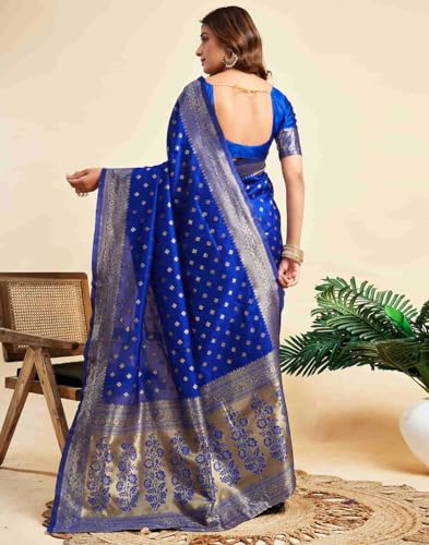 Image of C J Enterprise Women's Banarasi Saree Pure Kanjivaram Style Silk Saree With Blouse Piece for Wedding (Pari-160)