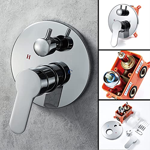 Mitigeur de douche à long bec orientable et double commande en laiton antique - 4