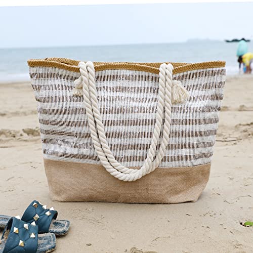 utop Large Beach bag for Women Straw Beach Tote Bags Cotton Rope Handles Durable Lightweight with Large Capacity Bags3