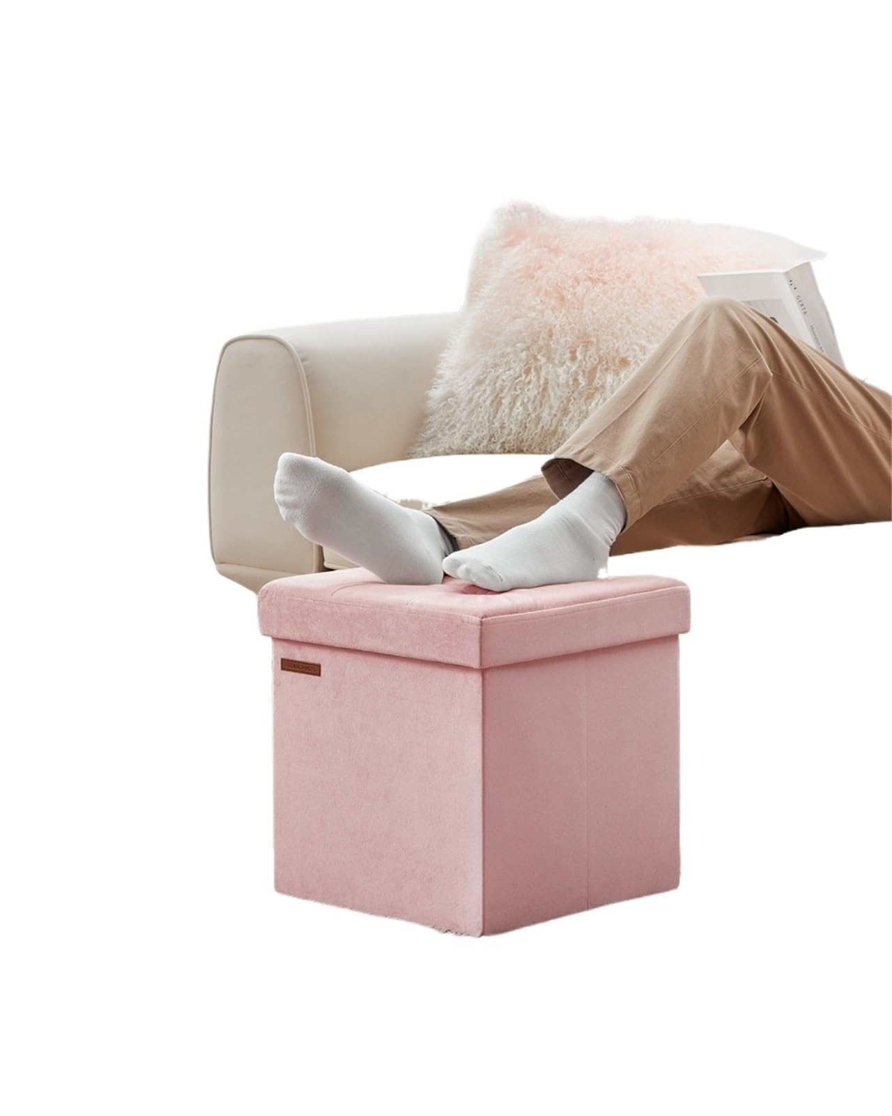 Ottoman de rangement pliable et robuste supportant jusqu'à 300 kg