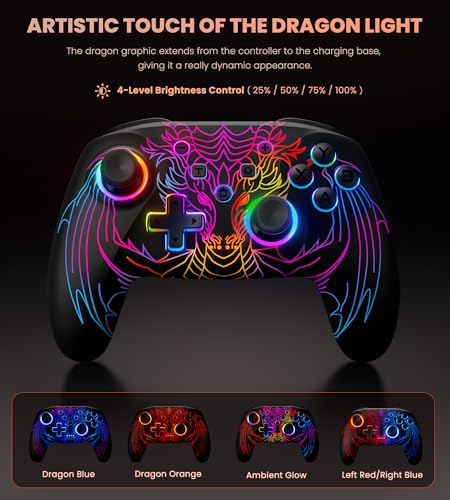 Image of PC Controller with Hall Effect Joysticks & Trigger, Wireless PC Gaming Controller with Charging Dock & RGB Design, 1000Hz Polling Rate, No Drift, Programmable Back Buttons, Turbo, Gaming Controller for Windows PC /Switch /Android /iOS