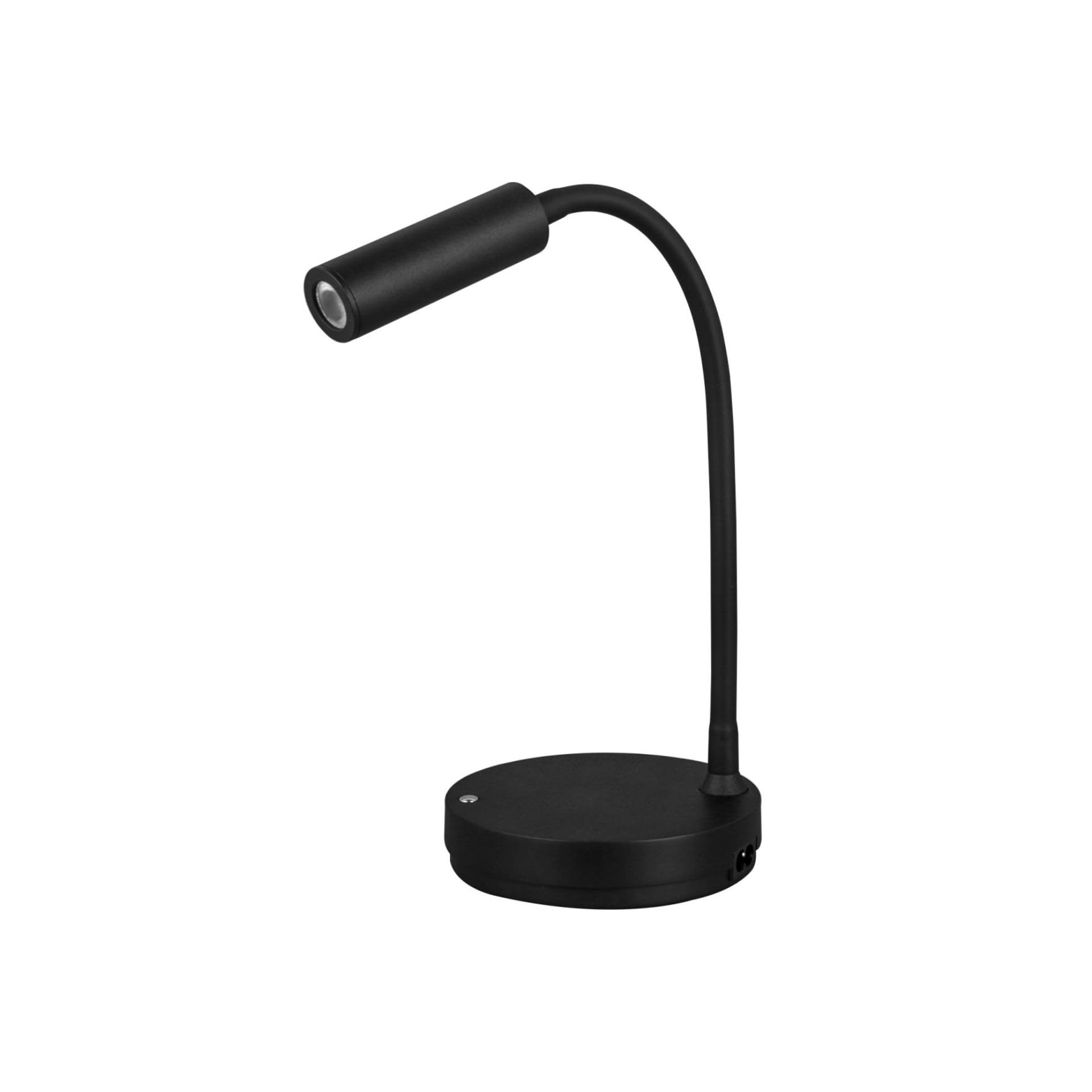 Beneito Faure Lampada da Tavolo Led Stem - 5W, Luce calda, Per scrivania, lettura e comodino, Ricarica Wireless, Testa Orientabile - Colore Nero