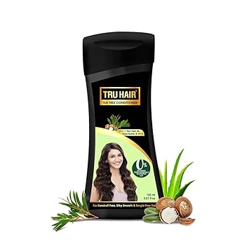 Tru Hair Tea Tree Conditioner Shea Butter, Tea tree oil, Vitamin E for damaged Hair |Nourishes & Strengthens hair |For Smooth & Silky Hair | No LLPs, Zero Parabens, Sulphates, Silicone free - 200 ML