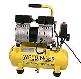 Druckluftkompressor mit wartungs-/ölfreiem Aggregat, Kesseldruck-/Ausgangsdruckmanometer und integriertem Druckregler